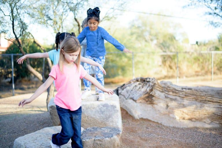 elementary children playing at a montessori school